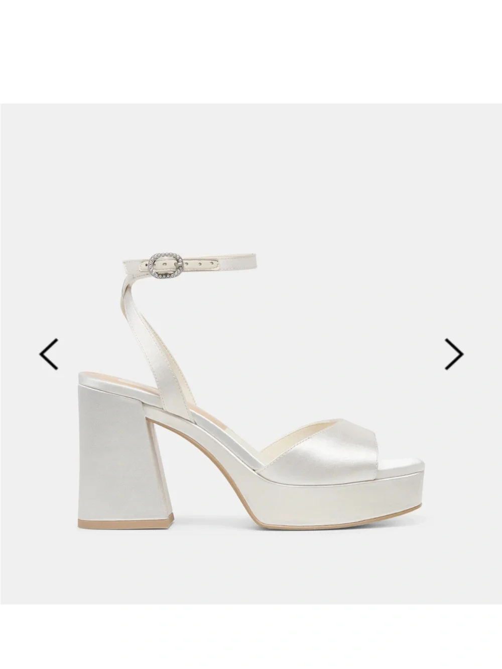 Dolce Vita Felicia Satin White Platform Block Heel Sandals